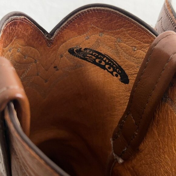 Lucchese 2000 Roper Western Boot in Peanut Brittle(medium brown) Men's 9.5 D - Picture 8 of 16